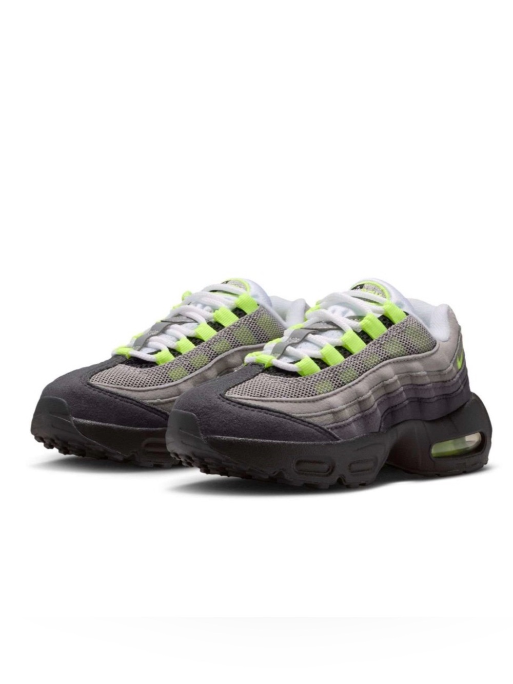 Nike Men's Gray and Neon Yellow Air Max Sneakers